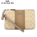 コーチ/COACH レディース リストレット 32445 LHPVT (SAND TAUPE/サンド トープ) ポーチ リストレット カラーブロック シグネチャー キャンバス/ミニバッグ/ポーチ/小物/プレゼント/誕生日/バレンタイン/クリスマス