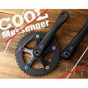 スギノ COOL-MESSENGER ブラック クランクセット (歯数46T) 【自転車】【トラック・ピ