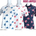 ROCKY&HOPPER ロッキー&ホッパー 大きめフレンチローズが大人の可愛らしさをアップ レディース半袖台襟シャツ RH-1727SL