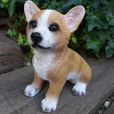 犬の置物 コーギー いぬ イヌ 動物 3702-05 オーナメント ガーデン オブジェ 庭 ガーデニング インテリア 雑貨 マスコット リアル 陶器 ディスプレイ