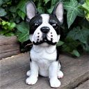 犬の置物 フレンチブルドック 7746HT いぬ イヌ 動物 オーナメント ガーデン オブジェ 庭 雑貨 ガーデニング インテリア マスコット ディスプレィ 陶器 リアル