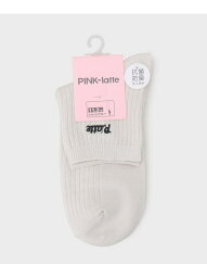 11.5cm リブロゴショート丈<strong>ソックス</strong> PINK-latte ピンク ラテ 靴下・レッグウェア 靴下 ホワイト グレー ブラック[Rakuten Fashion]