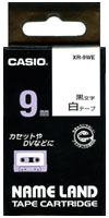 【50％OFF】カシオ「ネームランドテープ・9mm幅・白テープ・黒文字（XR-9WE）」