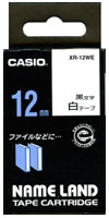 【50％OFF】カシオ「ネームランドテープ・12mm幅・白テープ・黒文字（XR-12WE）」