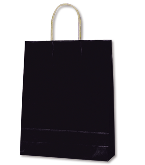 【HEIKO/シモジマ】紙袋　25チャームバッグ　MS-1　未晒カラー無地　黒C（50枚入）