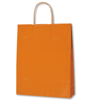 【HEIKO/シモジマ】紙袋　25チャームバッグ　MS-1　未晒カラー無地　オレンジC（50枚入）