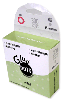 【GLUE DOTS/グルードッツ】グルードッツ　ミニ（直径4〜5mm・300個入り）3150円以上で送料無料！(沖縄県をのぞく)スクラップブッキングに！ドット状の接着剤！