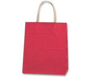 【HEIKO/シモジマ】紙袋　25チャームバッグ　21-12　未晒カラー無地　赤C（50枚入）
