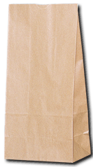 【HEIKO/シモジマ】紙袋　角底袋（クラフト袋）　未晒無地　No.8（100枚入り）
