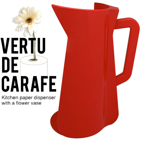 【ポイント10倍！】【sceltevie/セルテヴィエ】VERTU DE CARAFE　ヴェルトゥ　ドゥ　カラフェ RD（レッド）（フラワーベース付きキッチンペーパーディスペンサー）