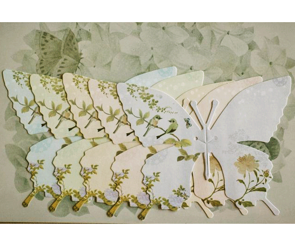 Vintage&Petalsちょうちょのグラスカード(蝶の席札) シノワズリ(5枚入り)