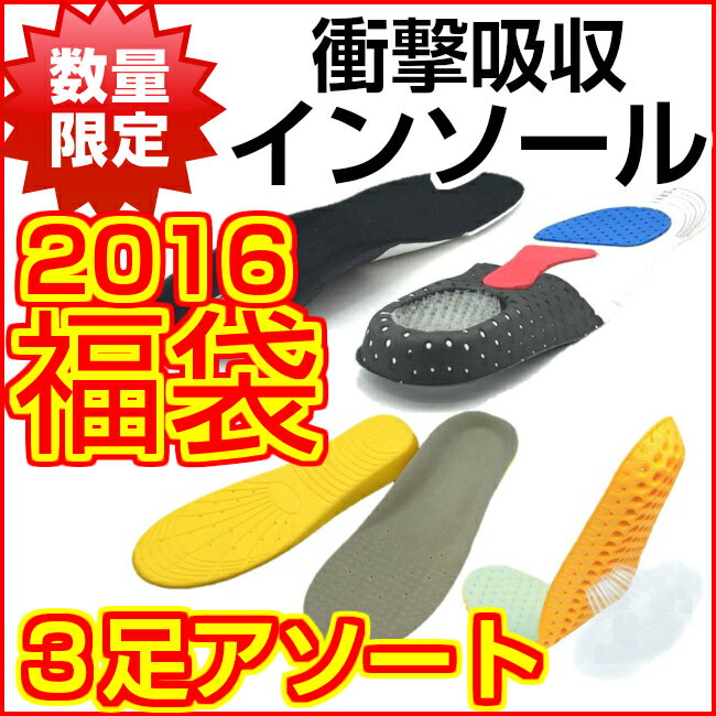 【2016福袋】 インソール 中敷き 3足アソート 衝撃吸収 スニーカーインソール 安全靴…...:wsg-a:10000340