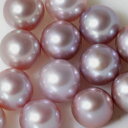 淡水真珠 パールルース（シングル） ピンク系(ナチュラル) 9.0-10.0mm 大珠 A〜BA〜B ラウンド （片穴があいています）[n3]（本真珠 パールセミオーダー 加工用）