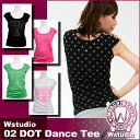 Wstudio☆ダブルスタジオ☆02 DOT Dance Tee☆＜Wstudio＞ オリジナルブランド：フィットネス/ダンスウェア：レディーストップス・Tシャツ