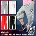 Wstudio☆ダブルスタジオ☆LOVEST HEART Sweat Pants☆＜Wstudio＞ オリジナルブランド/マルニデザイン：フィットネス/ダンスウェア：ユニセックスボトムス・スウェットパンツ/02・DOUBLE STUDIO