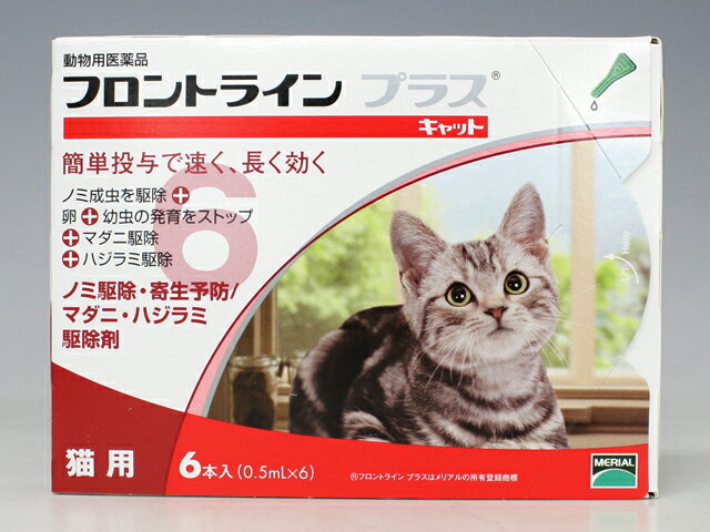 猫用　フロントラインプラス　6ピペット【宅配便】【動物用医薬品】【ノミ・ダニ・シラミ駆除】【年間投与がオススメ！】【最安値チャレンジ！】【HLS_DU】