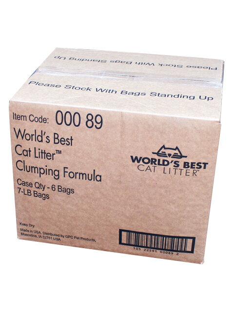 猫砂 ワールドベストキャットリッター クランピングフォーミュラ 3kg(6.61lb)(緑・小) 1箱 6袋入り