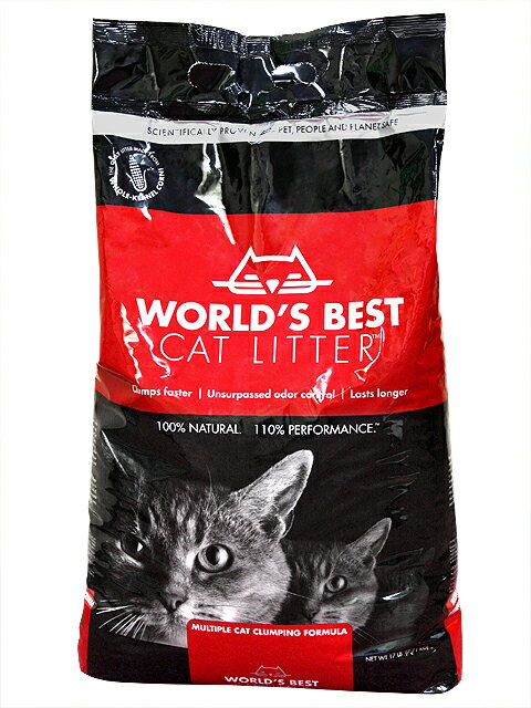 猫砂 ワールドベストキャットリッター マルチキャット クランピングフォーミュラ 7.50kg(16.5lb)（赤・大）