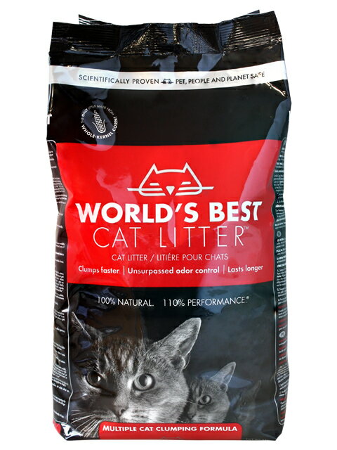 猫砂 ワールドベストキャットリッター マルチキャット クランピングフォーミュラ 3kg(6.61lb)（赤・小）