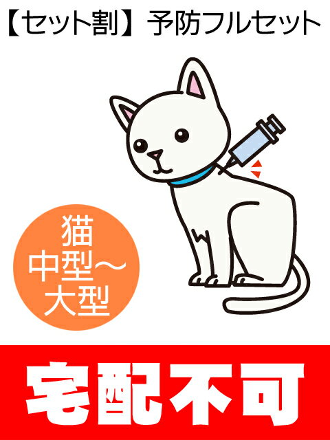 【動物病院へ行こう！セット割】猫 予防フルセット 中型〜大型【診療・処方代】【宅配不可】