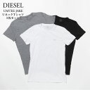 ディーゼル 半袖 Uネック Tシャツ DIESEL 3P 00SPDG 0AALW 3色セット 【UMTEE-JAKE】
