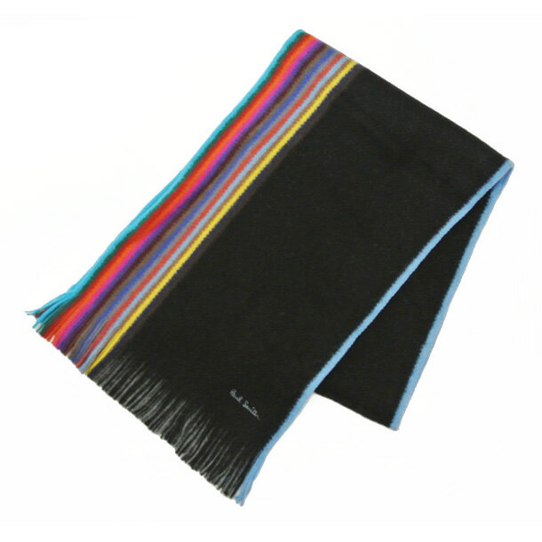 ポール スミス マフラー AJXA 943A S281 ブラック MEN SCARF MLT EDGE (PAUL SMITH) ★2013-14年秋冬コレクション★ポールスミス(PAUL SMITH)マフラー