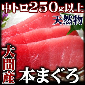 大間産天然本鮪（本マグロ　中トロ（冷凍）250g以上　/鮪　