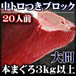 銀座の高級寿司屋御用達幻の大間生本マグロ（本まぐろ　中トロつきブロック）3kg以上　/鮪　