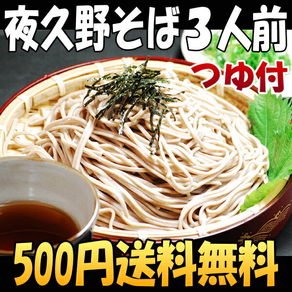 【送料無料】500円つゆ付きパックコシが魅力の干麺夜久野そば300g（3人前）★代金引換不可！★お届け指定不可！★通常商品との同梱でも送料無料になりません【乾麺】