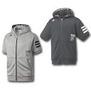 2017年モデル アディダス Adidas 半袖フードフルジップスウェット DJG55 2色展開