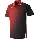 ミズノ MIZUNO ゲームシャツ 62JA900462 チャイニーズレッド StandardFit ダイナモーションフィット クイックドライPLUS ソフトテニスウエア 日本バドミントン
