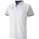 ミズノ MIZUNO ゲームシャツ 62JA900601 ホワイト SlimFit ダイナモーションフィット クイックドライPLUS ソフトテニスウエア 日本バドミントン