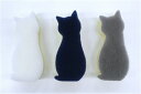 抗菌 ソフトキッチン アニマルスポンジ かわいい ねこ型 3個組 ワイズ 白+紺+グレー