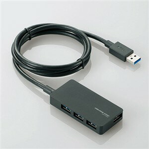 【推奨品】USBハブ エレコム USB 3.0 <strong>電源付き</strong> U3H-A408SBK USB3.0ハブ ACアダプタ付属 4ポート セルフ＆バスパワー ブラック