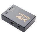 ミヨシ HDS-4K03 HDMIセレクタ 4K対応 ケーブル付属 ブラック