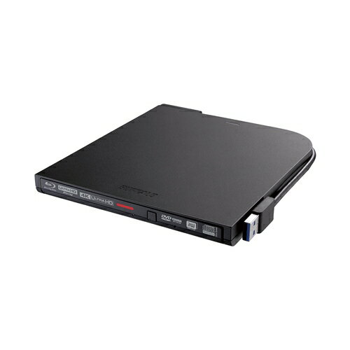 バッファロー BRUHD-PU3-BK Ultra HD Blu-ray対応 USB3.0用ポータブル<strong>ブルーレイドライブ</strong> スリムタイプ ブラック