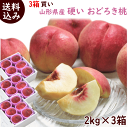もも【送料無料】山形朝日町産 うまいくだもの園の 硬い桃【おどろき桃】秀品 2kg(5〜6玉)×3箱 まとめ買い 桃 かたい 硬い おどろき
