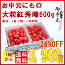 【送料無料】山形産さくらんぼ お中元・大粒【紅秀峰】 600g(300g×2P) 2L サイズ 秀品 露地栽培 のし対応 発送:7月上旬?中旬 べにしゅうほう 山形ふるさと食品館