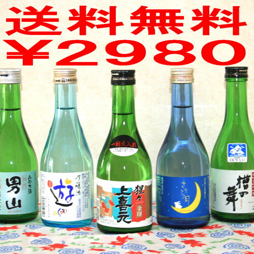 大人気山形自慢の日本酒限定飲み比べセット300ml×5本セット【送料無料】