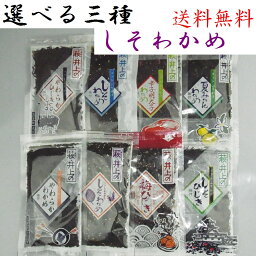 メール便【送料無料】萩・井上商店『選べる　<strong>しそわかめ</strong>　3種』