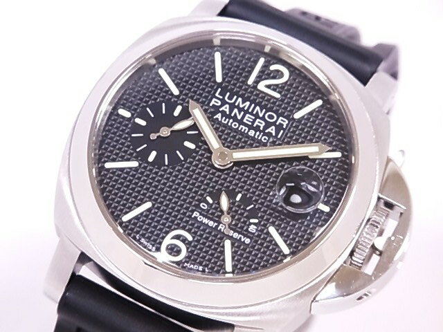 パネライ　PANERAI　PAM00241　ルミノールパワーリザーブ　40mm　クル・ド・パリ黒文字盤　SSxラバー　自動巻き