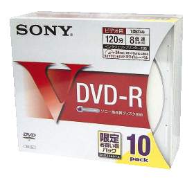 SONY@\j[@DVD-R@120@10pbN@10DMR12HPSS