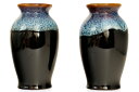 花立 墓 お墓 花立て 仏具 陶器 花瓶 2本組 セット さつま型 流し 7寸 サイズ 約(cm) 高さ21.5