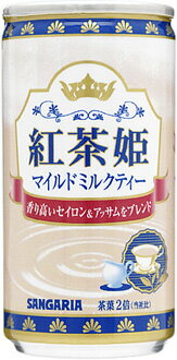 サンガリア　紅茶姫　ミルクティー　185g缶　30本入
