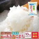 米 10kg 送料無料 無洗米 令和元年産 秋田あきたこまち...