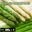 プレミアムアスパラ(L/2L混)グリーン500g+ホワイト500g「2色アスパラセット」【送料無料】朝採り!旬の北海道産ギフト用アスパラガス!【楽ギフ_のし宛書】【5月下旬発送】【指定日不可】
