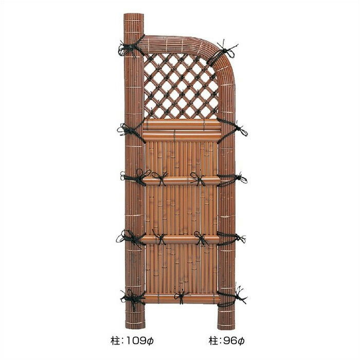 タカショー　「袖垣　合成竹巻すす竹玉袖垣」　2.5尺 [W750mm×H1700mm]