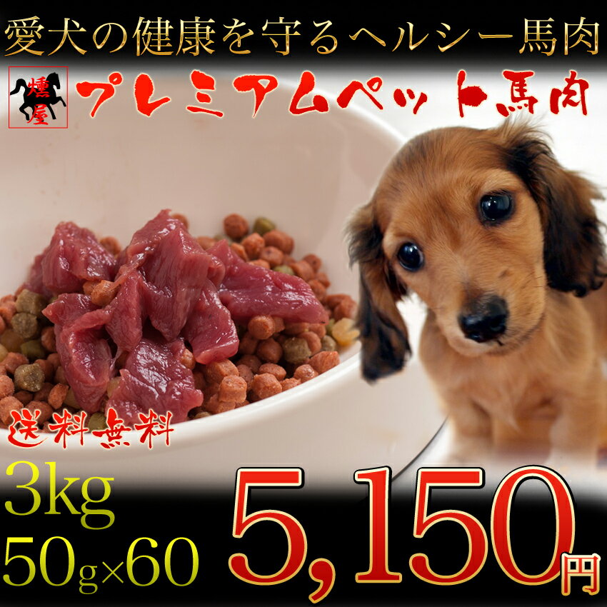 送料無料　赤身比率98％プレミアムペット馬肉3kg 犬 馬肉 生肉 ペット ペットフード …...:yasui829:10000062