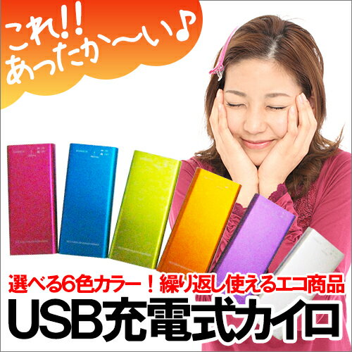 充電式カイロ★即納【エコカイロ】充電式 防寒 電子カイロ 全6色（ニットケース付き）USB…...:yasuichi:10001335