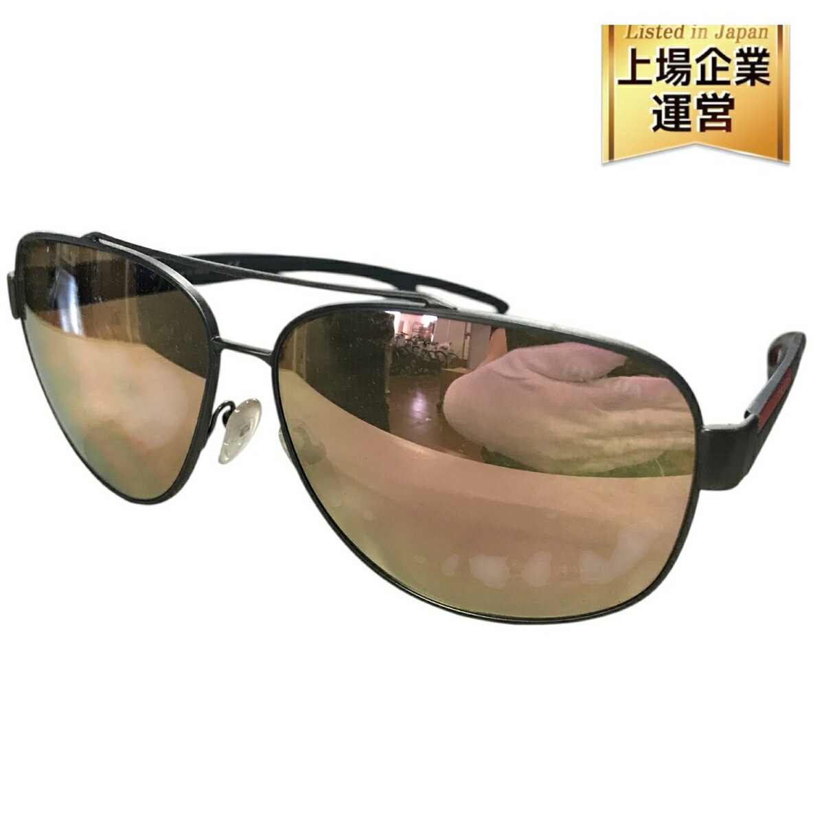 【中古】 PRADA プラダ スポーツ SPS58Q 63□12 DG1-6Q2 135 サングラス 眼鏡 アイウェア カラーレンズ ロゴ ブラック 中古 一般中古 T10235281